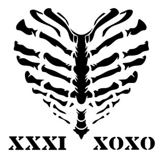 Andy Skinner 8x8 inch stencil - Heart of Bone