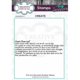 Andy Skinner Rubber Cling Stamp - Create