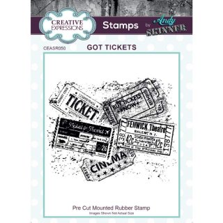 Andy Skinner Rubber Cling Stamp - Got Tickets