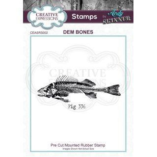 Andy Skinner Rubber Cling Stamp - Dem Bones