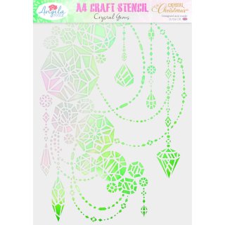 Angela Poole A4 Craft Stencil - Crystal Gems