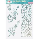 Angela Poole A4 Craft Stencil - Vintage Flourishes