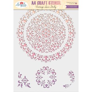 Angela Poole A4 Craft Stencil - Vintage Lace Doily