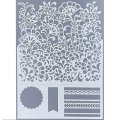 Angela Poole A4 Craft Stencil - Folksy Charm Folksy Meadow