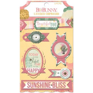 BoBunny Sunshine Bliss - Adhesive Layered Chipboards