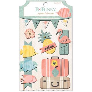 BoBunny Escape to Paradise - Adhesive Layered Chipboards