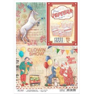 Ciao Bella A4 Rice Paper - Circus Cards