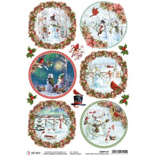 Ciao Bella A4 Rice Paper - Northern Lights Medallions