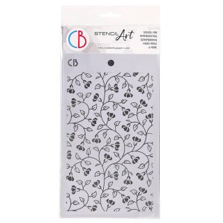 Ciao Bella Texture Stencil 5x8 Inches - Flower Ramage