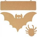 Bat and Spider 3-piece MDF Halloween Sign Kit