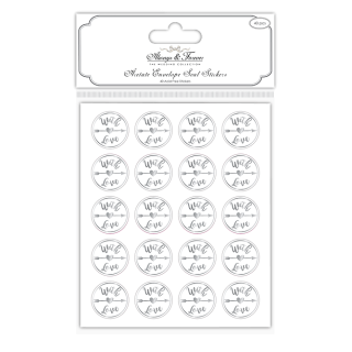 Craft Consortium The Wedding Collection Always & Forever - Clear Envelope Seal Stickers - With Love
