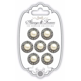 Craft Consortium The Wedding Collection Always & Forever - Pearl & Diamante Circle Charms Large