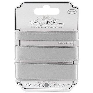 Craft Consortium The Wedding Collection Always & Forever - Satin Ribbon - Silver