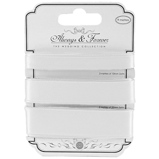 Craft Consortium The Wedding Collection Always & Forever - Satin Ribbon - White
