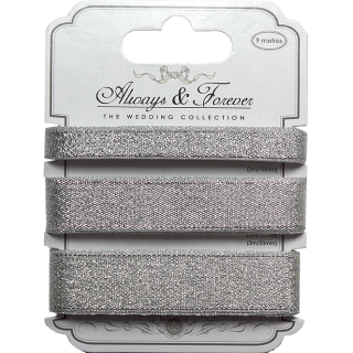 Craft Consortium The Wedding Collection Always & Forever - Silver Metallic Ribbon