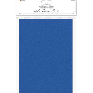 Craft Consortium Non-Shedding A4 Glitter Card - Cobalt Blue