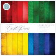 Craft Consortium The Essential Craft Papers 12x12 Paper Pad - Grunge Festive Tones