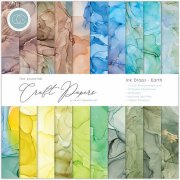 Craft Consortium The Essential Craft Papers 12x12 Paper Pad - Ink Drops Earth