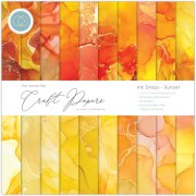 Craft Consortium The Essential Craft Papers 12x12 Paper Pad - Ink Drops Sunset