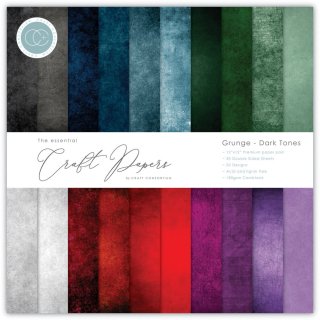 Craft Consortium The Essential Craft Papers 12x12 Paper Pad - Grunge Dark Tones