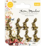 Craft Consortium Farm Meadow - Metal Rabbit Charms