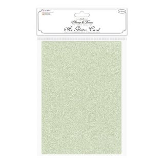Craft Consortium Non-Shedding A4 Glitter Card - Sage