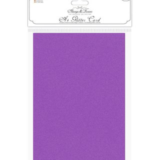 Craft Consortium Non-Shedding A4 Glitter Card - Royal Purple