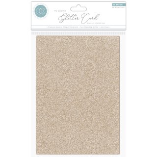 Craft Consortium Non-Shedding A4 Glitter Card - Champagne