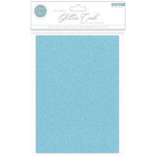 Craft Consortium Non-Shedding A4 Glitter Card - Sky Blue