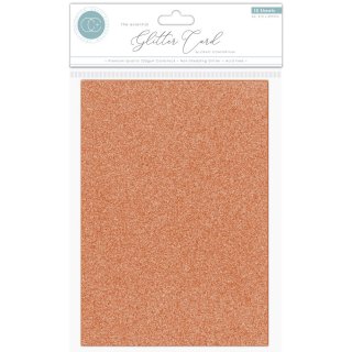 Craft Consortium Non-Shedding A4 Glitter Card - Copper