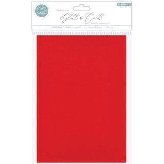 Craft Consortium Non-Shedding A4 Glitter Card - Red