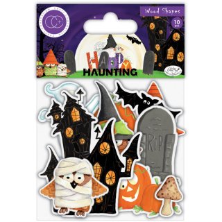 Craft Consortium Happy Haunting Printed Wooden Ephemera