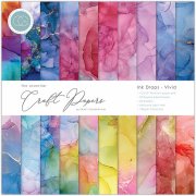 Craft Consortium The Essential Craft Papers 12x12 Paper Pad - Ink Drops Vivid