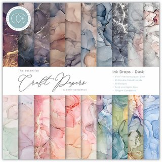 Craft Consortium The Essential Craft Papers 6x6 Paper Pad - Ink Drops Dusk