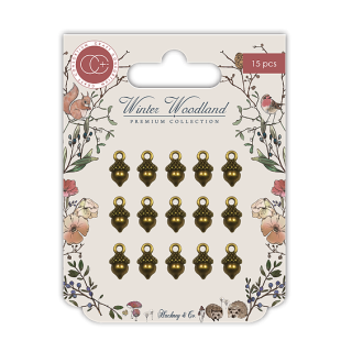 Craft Consortium Winter Woodland - Metal Vintage Acorn Charms