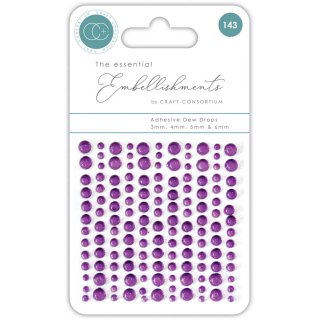Craft Consortium The Essential Embellishments - Adhesive Dew Drops - Purple