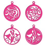 Craft Concepts Dies Set - Swirls & Birds Bauble Christmas Tags