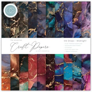 Craft Consortium The Essential Craft Papers 6x6 Paper Pad - Ink Drops Midnight