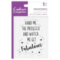 Crafter's Companion Quirky Sentiment Stamp - Fabulous Prosecco