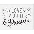 Crafter's Companion Quirky Sentiment Stamp - Laughter & Prosecco