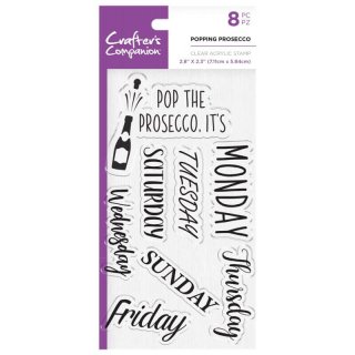 Crafter's Companion Quirky Sentiment Stamps - Popping Prosecco