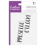 Crafter's Companion Quirky Sentiment Stamp - Prosecco O'Clock