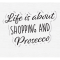 Crafter's Companion Quirky Sentiment Stamp - Shopping and Prosecco
