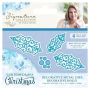 Sara Signature Collection Contemporary Christmas Die - Decorative Holly
