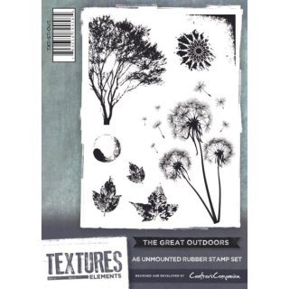 Crafter's Companion Textures Elements A6 Rubber Stamp Set - The Great Outdoors