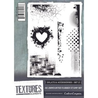 Crafter's Companion Textures Elements A6 Rubber Stamp Set - Splats and Accessories 2