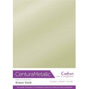Centura Metallic A4 Card 10pk - Green Gold