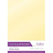 Centura Metallic A4 Card 10pk - White Gold
