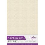 Centura Pearl A4 Card 10pk - Snow White - Hint of Gold
