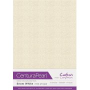 Centura Pearl A4 Card 10pk - Snow White - Hint of Gold